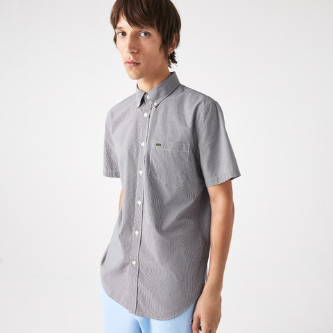 Camisa Lacoste Cuadros Pequeños Mangas Cortas Regular Fit