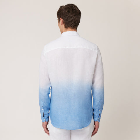 Camisa Harmont & Blaine de Lino con Estampado Difuminado Narrow Fit