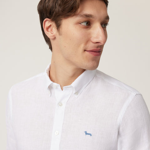 Camisa Harmont & Blaine de Lino con Estampado Difuminado Narrow Fit