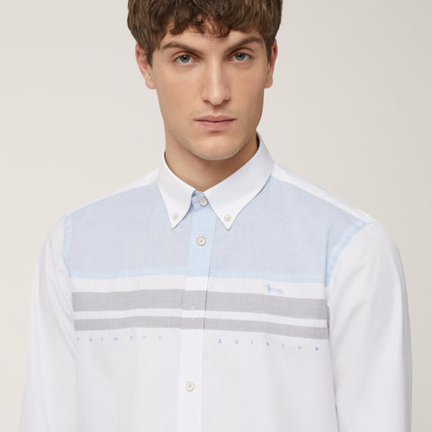 Camisa Harmont & Blaine Poplin Con Bandas Horizontales Regular Fit