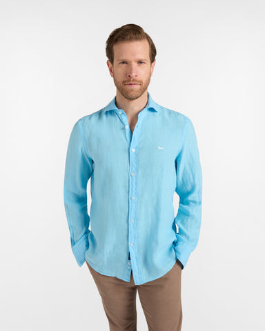 Camisa Harmont & Blaine de Lino Puro - Azul
