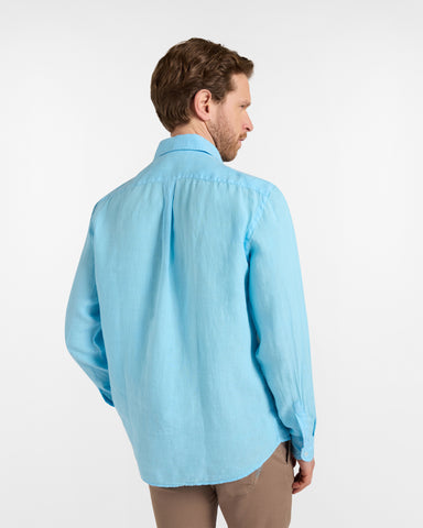 Camisa Harmont & Blaine de Lino Puro - Azul