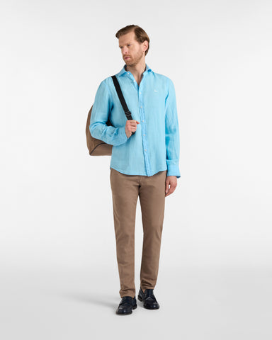 Camisa Harmont & Blaine de Lino Puro - Azul