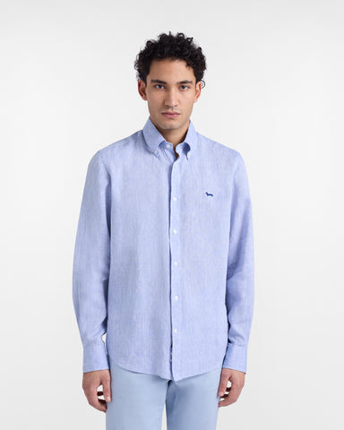 Camisa Harmont & Blaine de Lino Puro Azul Claro