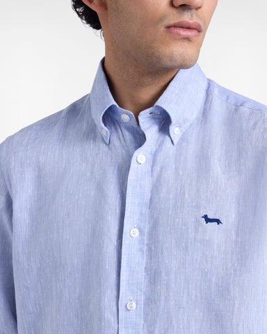 Camisa Harmont & Blaine de Lino Puro Azul Claro