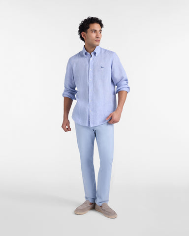 Camisa Harmont & Blaine de Lino Puro Azul Claro