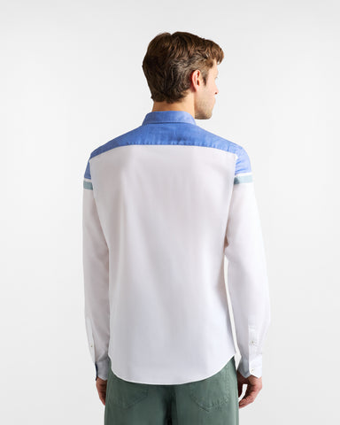 Camisa Harmont & Blaine de Algodón Blanca con Contrastes