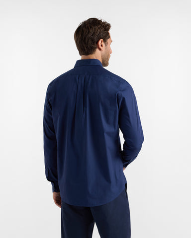 Camisa Harmont & Blaine Azul Marino con Bandas en Contraste