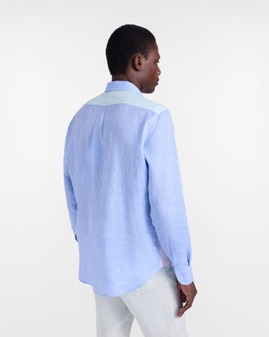 Camisa Harmont & Blaine de Lino con Bandas Verticales Multicolor