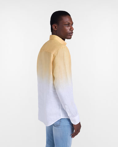 Camisa Harmont & Blaine de Lino Degradada Amarillo y Blanco