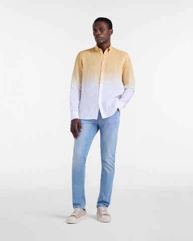 Camisa Harmont & Blaine de Lino Degradada Amarillo y Blanco