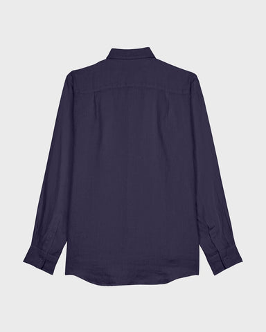 Camisa de Lino Azul Marino Vilebrequin
