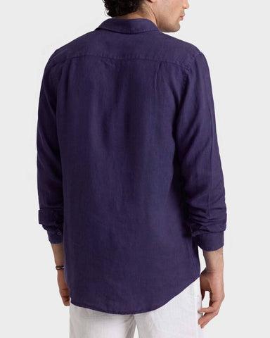 Camisa de Lino Azul Marino Vilebrequin