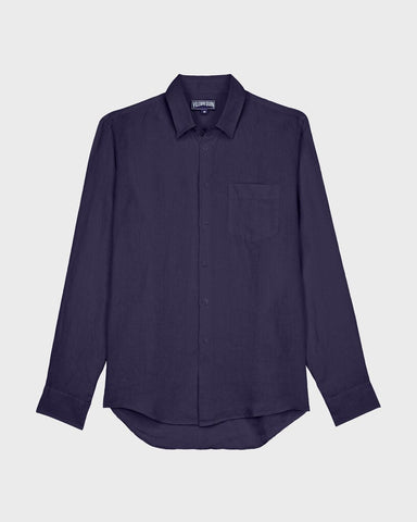 Camisa de Lino Azul Marino Vilebrequin