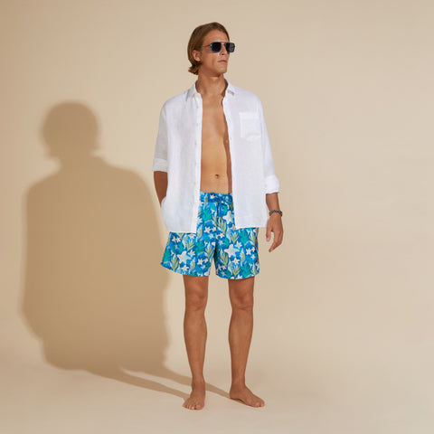 Camisa en lino Vilebrequin Regular Fit Caroubis