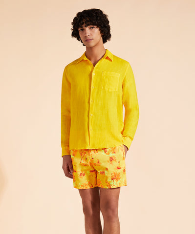 Camisa en lino Vilebrequin Regular Fit Caroubis