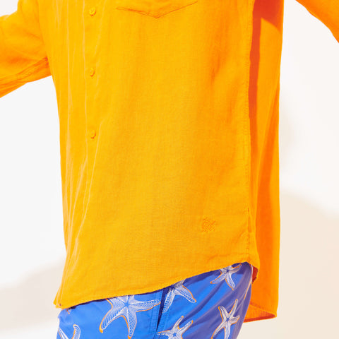 Camisa en lino Vilebrequin Regular Fit Caroubis