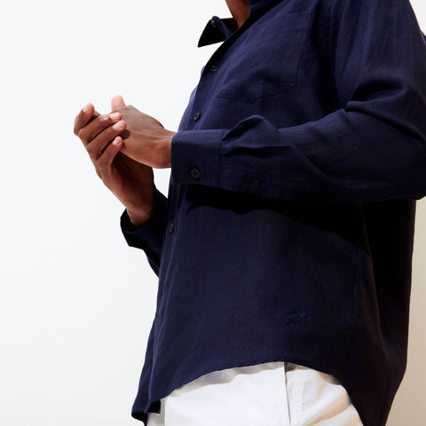Camisa en lino Vilebrequin Regular Fit Caroubis