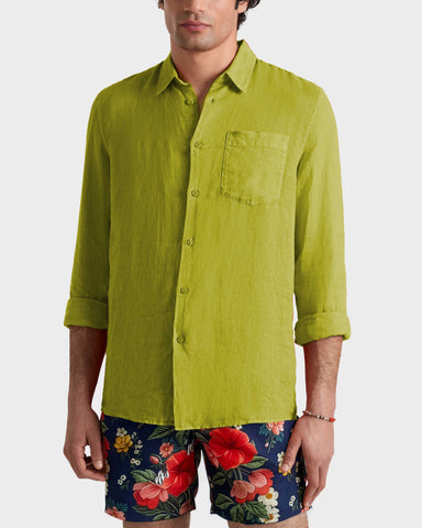 Camisa en lino Vilebrequin Regular Fit Caroubis