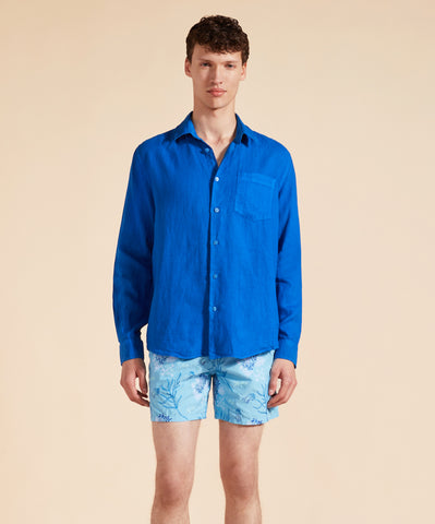 Camisa en lino Vilebrequin Regular Fit Caroubis