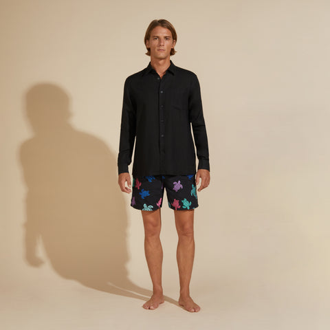 Camisa en lino Vilebrequin Regular Fit Caroubis