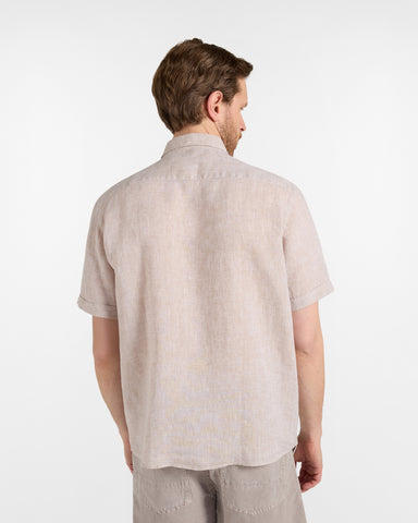 Camisa Harmont & Blaine de Puro Lino Manga Corta - Beige