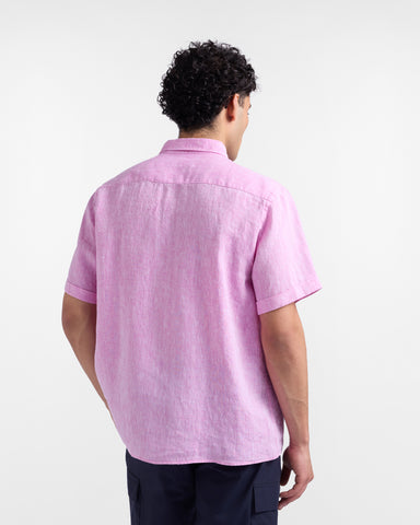 Camisa Harmont & Blaine de Puro Lino Manga Corta - Rosa