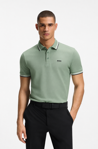 Polo BOSS con Ribetes en Contraste para Hombre - Verde