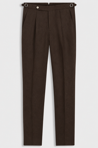 Pantalones BOSS de vestir de corte relajado con pliegues delanteros - Marrón Oscuro