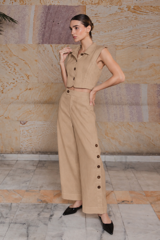 Set Faride Cádiz de Blusa y Pantalón Adin – Marrón