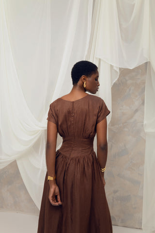 Vestido Midi Susana En Lino Natural