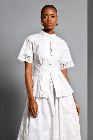 Set Dilay de Falda + Blusa En Lino Diseñadora Olga Lucia Cortes