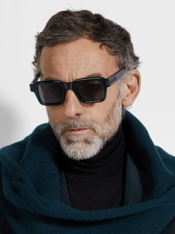 GAFAS DE SOL ZEGNA MILKY DARK GREEN ACETATE POLARIZADOS PARA HOMBRES