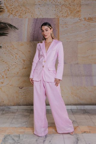 Set Faride Renata de Chaqueta Sastre y Pantalón Alexis – Rosado
