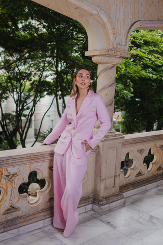 Set Faride Renata de Chaqueta Sastre y Pantalón Alexis – Rosado