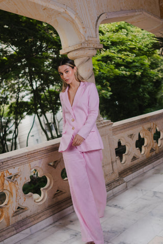 Set Faride Renata de Chaqueta Sastre y Pantalón Alexis – Rosado