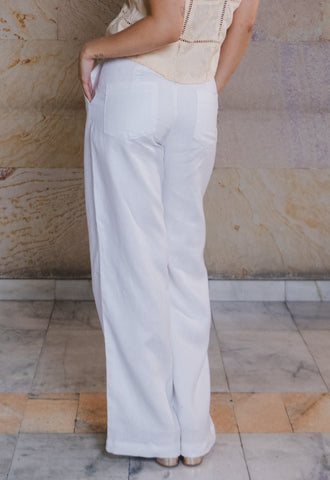 Pantalón Faride Sixta de Pierna Ancha – Blanco