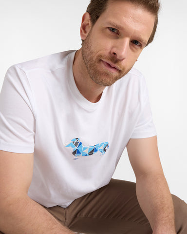 T Shirt Harmont & Blaine de Algodón Blanca con Teckel 3D