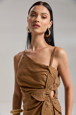 Conjunto ZOEW Jess y Maiori en lino – Moca