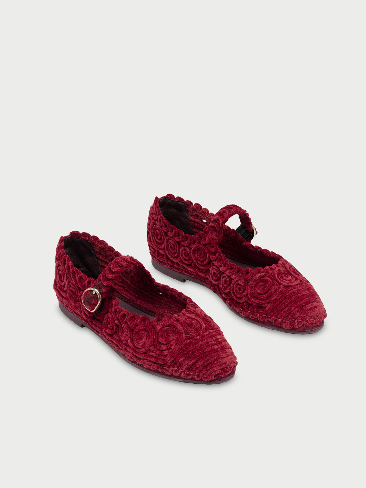 Merceditas Flabelus Kyra con Textura en Relieve – Rojo – vista 3