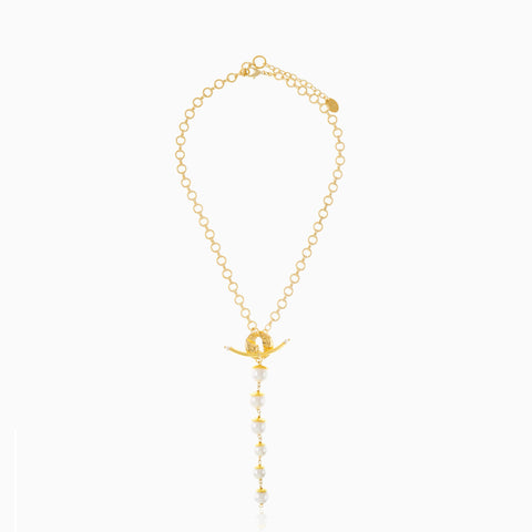 Collar Cristina Sabatini Lago Alba con Baño de Oro y Perlas – Dorado