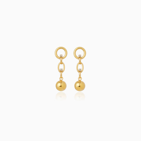 Aretes Cristina Sabatini Lily Drop con Baño de Oro y Cristales – Dorado