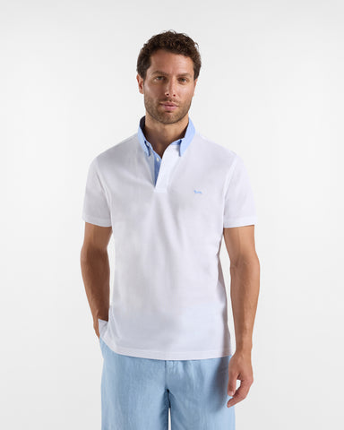 Polo Harmont & Blaine Blanco con Cuello en Contraste