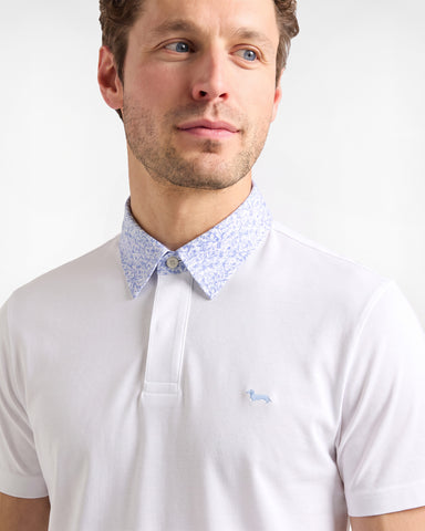 Polo Harmont & Blaine Blanco con Cuello en Contraste