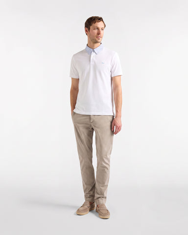 Polo Harmont & Blaine Blanco con Cuello en Contraste