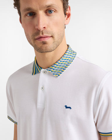 Polo Harmont & Blaine de Algodón Mercerizado con Cuello Estampado