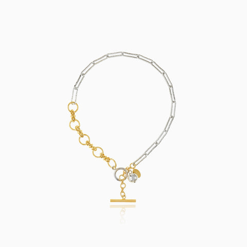 Collar Cristina Sabatini Luna Duo con Baño de Oro y Piedra Natural – Dorado y Plateado
