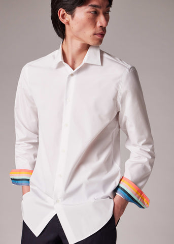 Camisa de Vestir Paul Smith Slim Fit Poplin con puños a rayas de artista