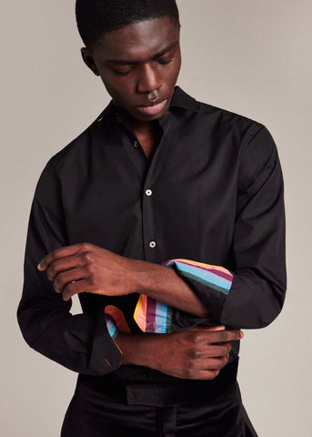 Camisa de Vestir Paul Smith Slim Fit Poplin con puños a rayas de artista