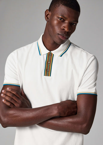 Polo Shirt Paul Smith Ecru Ribetes de Raya Regular Fit